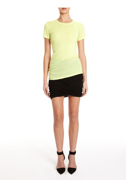 Alexander Wang Rayon Poly Mesh Tee in Green (lemongrass) - Lyst