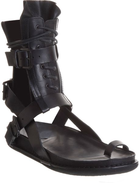 Ann Demeulemeester Tall Gladiator Sandal in Black for Men | Lyst