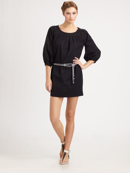 Armani Cotton Tunic Dress in Black (blue) - Lyst