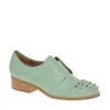 Asos Asos Mitchell Leather Flat Shoes with Spike Detail in Blue (mint) - Lyst