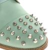 Asos Asos Mitchell Leather Flat Shoes with Spike Detail in Blue (mint) - Lyst