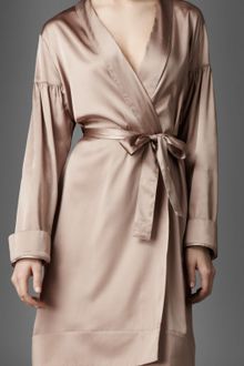 Burberry Stretch Silk Dressing Gown - Lyst