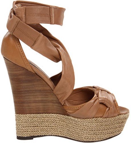 Burberry Aumale Rope Wedge Sandals in Brown (t) | Lyst