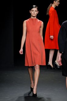 Calvin Klein Fall 2012 Sleeveless Knee-Length Formal Dress in Pale Peach - Lyst