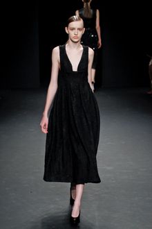 Calvin Klein Fall 2012 Full Skirt Textured Wool Dress - Lyst