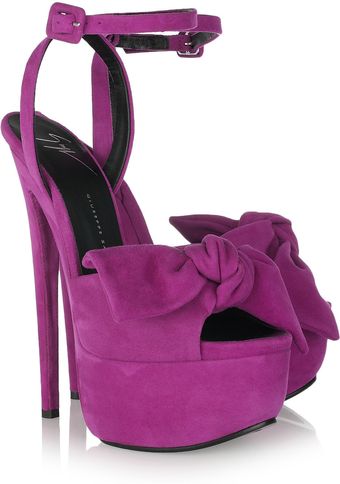 Giuseppe Zanotti Suede Bow Platform Sandals - Lyst