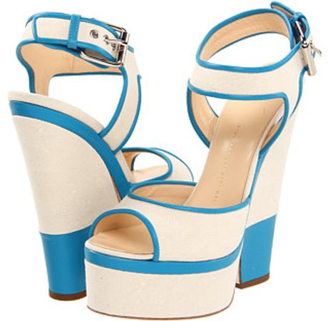 Giuseppe Zanotti Wedge Sandals in Blue (n) - Lyst