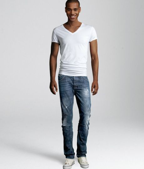 mens blue tapered jeans