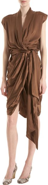 Lanvin Belted Wrap Dress - Lyst