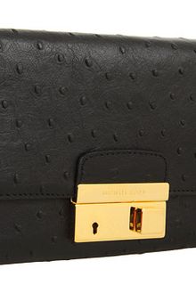 Michael Kors Gia Clutch W/lock Ostrich - Lyst