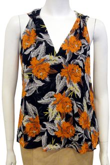 Proenza Schouler Sleeveless V-neck Top in Black/ Print - Lyst