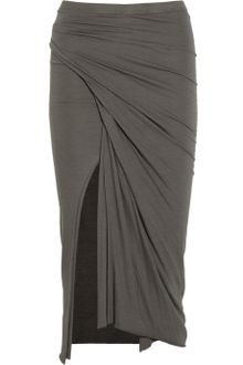 Rick Owens Lilies Draped Stretch-jersey Midi Skirt - Lyst