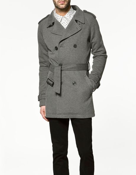 Zara Circular Trench Coat in Gray for Men (grey)