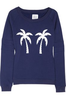 Zoe Karssen Palm Tree Printed Cotton-blend Sweatshirt - Lyst