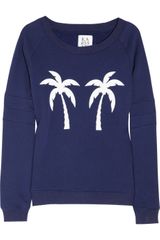 Zoe Karssen Palm Tree Printed Cotton-blend Sweatshirt