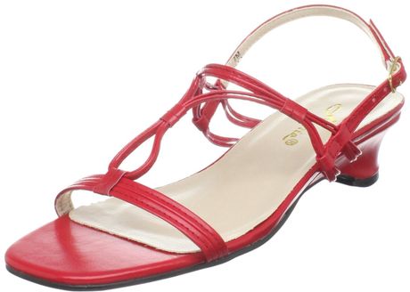 Annie Annie Shoes Womens Whirl Low Dress Sandal in Red - Lyst