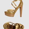 Donna Karan New York Platform Sandals in Gold - Lyst