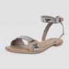 Elizabeth And James Twotone Flat Sandal in Silver (taupe) - Lyst