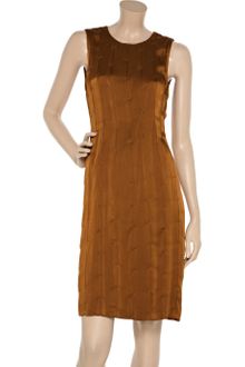 Jil Sander Pleated Matte Satin Dress - Lyst