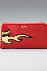 Prada Flame Continental Wallet