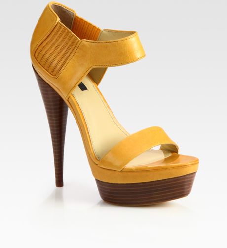 Rachel Zoe Beverly Leather Platform Sandals in Yellow - Lyst
