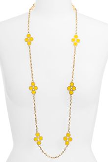 Tory Burch Cole Enamel Clover Necklace - Lyst
