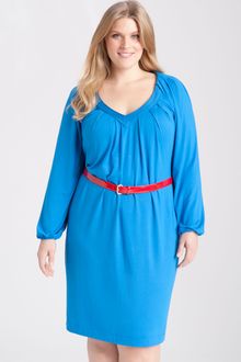 Calvin Klein Belted V-neck Dress - Lyst