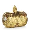 Alexander Mcqueen Sequin Skull Box Clutch in Gold - Lyst