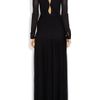 Burberry Prorsum Pleated Jersey Maxi Dress in Black - Lyst