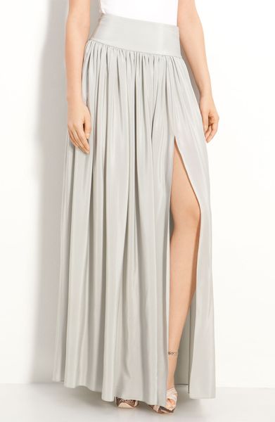 Cut25 Pleated Silk Maxi Skirt In Gray Vapor Lyst