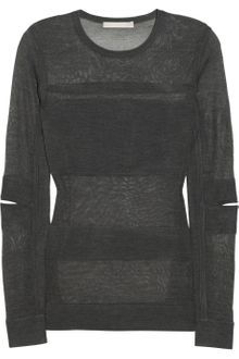 Jason Wu Sheer Striped Fine-knit Silk Sweater - Lyst