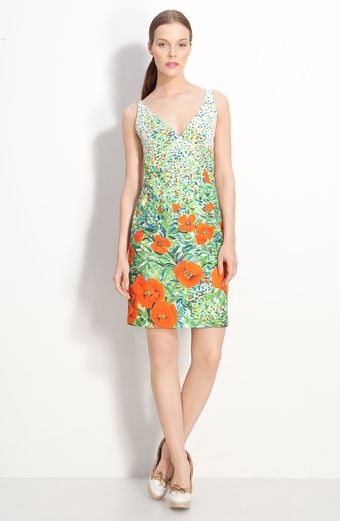 Milly Liz Floral Border Dress - Lyst