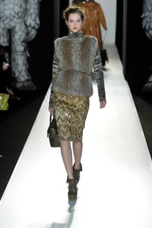 Mulberry Fall 2012 Knee Length Pencil Skirt With Golden Zig-Zag Embroidery - Lyst