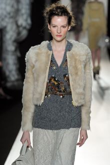 Mulberry Fall 2012 Chunky Hand Knit Cardigan In Grey  - Lyst