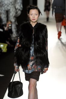 Mulberry Fall 2012 Shaggy Black Sheepskin Vest - Lyst