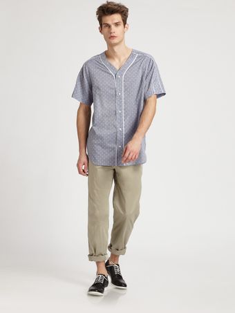 Richard Chai Polka-dot Baseball Shirt - Lyst