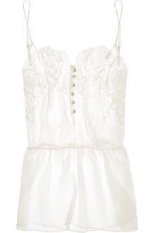 Rosamosario Buongiorno Dolcezza Silk-georgette and Chantilly Lace Camisole - Lyst