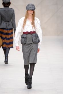 Burberry Prorsum Fall 2012 Herringbone Tweed Cap in Grey - Lyst