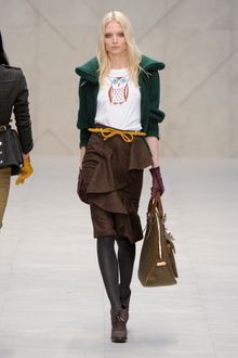 Burberry Prorsum Fall 2012 Brown Heeled Lace-Up Ankle Boots  - Lyst