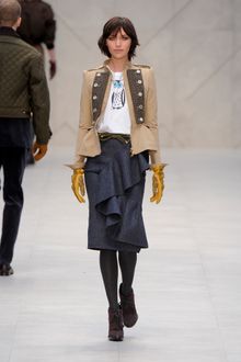 Burberry Prorsum Fall 2012 Beige Corduroy Jacket with Tweed Front Panels  - Lyst
