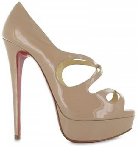 Christian Louboutin 150mm Mademoi Patent Criss Cross Pumps in Beige (nude) - Lyst