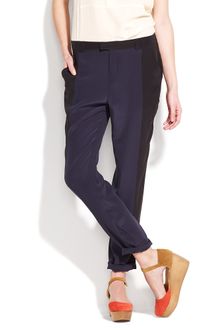 Madewell Two-tone Silk Pants - Lyst
