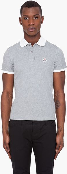 Moncler Contrast-collar Polo - Lyst
