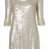 Topshop Sequin Long Sleeve Dress By Dress Up in Silver (cream) - Lyst