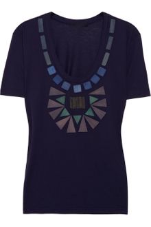 Burberry Prorsum Embellished Cotton T-shirt - Lyst