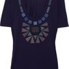 Burberry Prorsum Embellished Cotton Tshirt in Blue (navy) - Lyst
