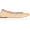 Chloé Crochet and Beadtrimmed Leather Ballet Flats in Beige (nude) - Lyst