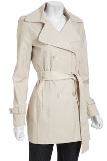 DKNY Natural Cotton Blend Rosy Notched Collar Trench Coat - Lyst