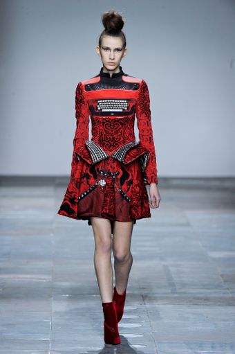 Mary Katrantzou Fall 2012 Typewriter Print Peplum Dress - Lyst