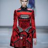 Mary Katrantzou Fall 2012 Typewriter Print Peplum Dress in Red - Lyst